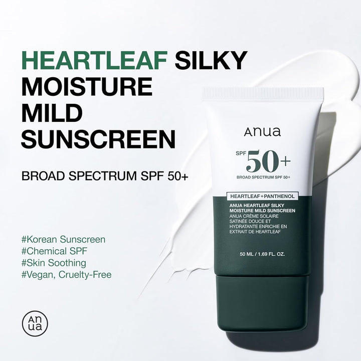 HEARTLEAF SILKY MOISTURE MILD SUNSCREEN 50ml SPF 50+