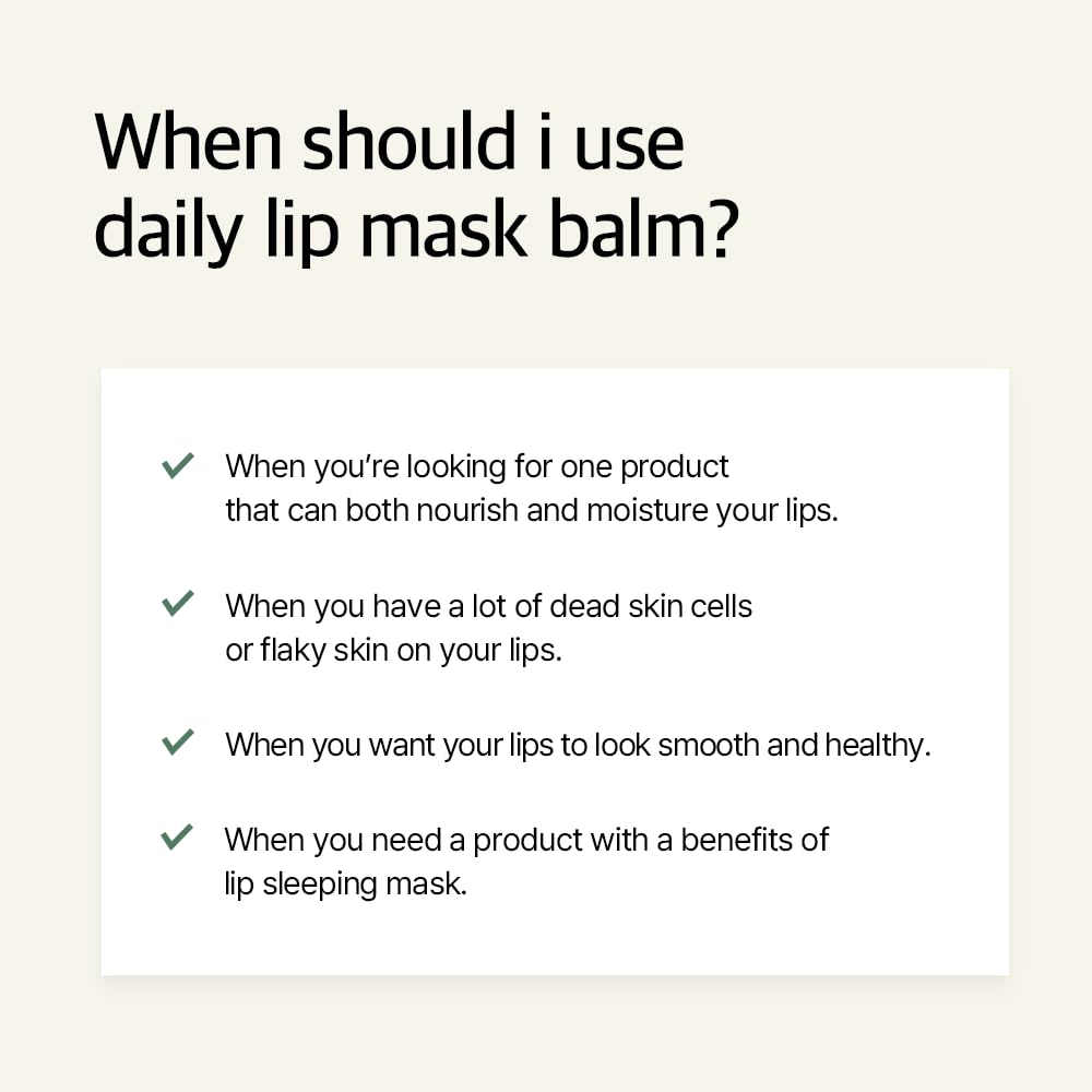Natural Bean Lip Mask Balm Lip Moisturizer 0.38 fl. oz. / 11g