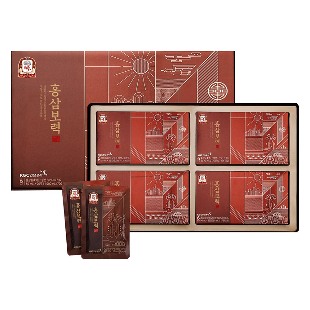 HongSamBoRyeok Red Ginseng Power 50ml x 20 Packets+ 1 Shopping Bag