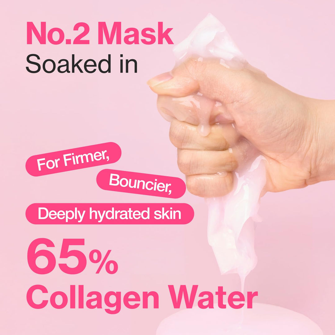 No.2 Rose PDRN Collagen Plumping Sheet Mask 5pks