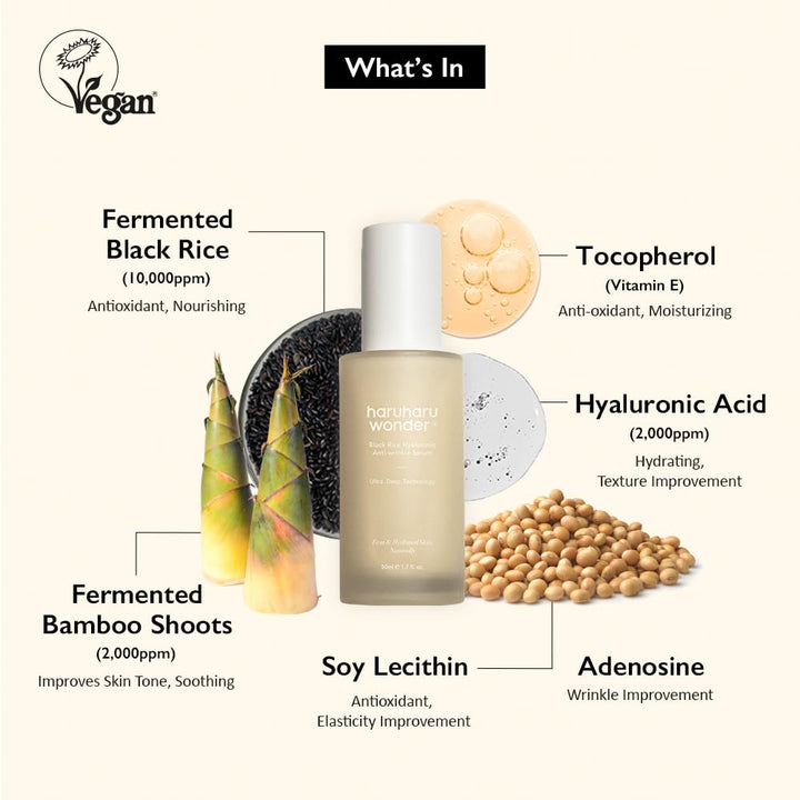 Black Rice Hyaluronic Anti-Wrinkle Serum 1.6 fl. oz / 50 ml