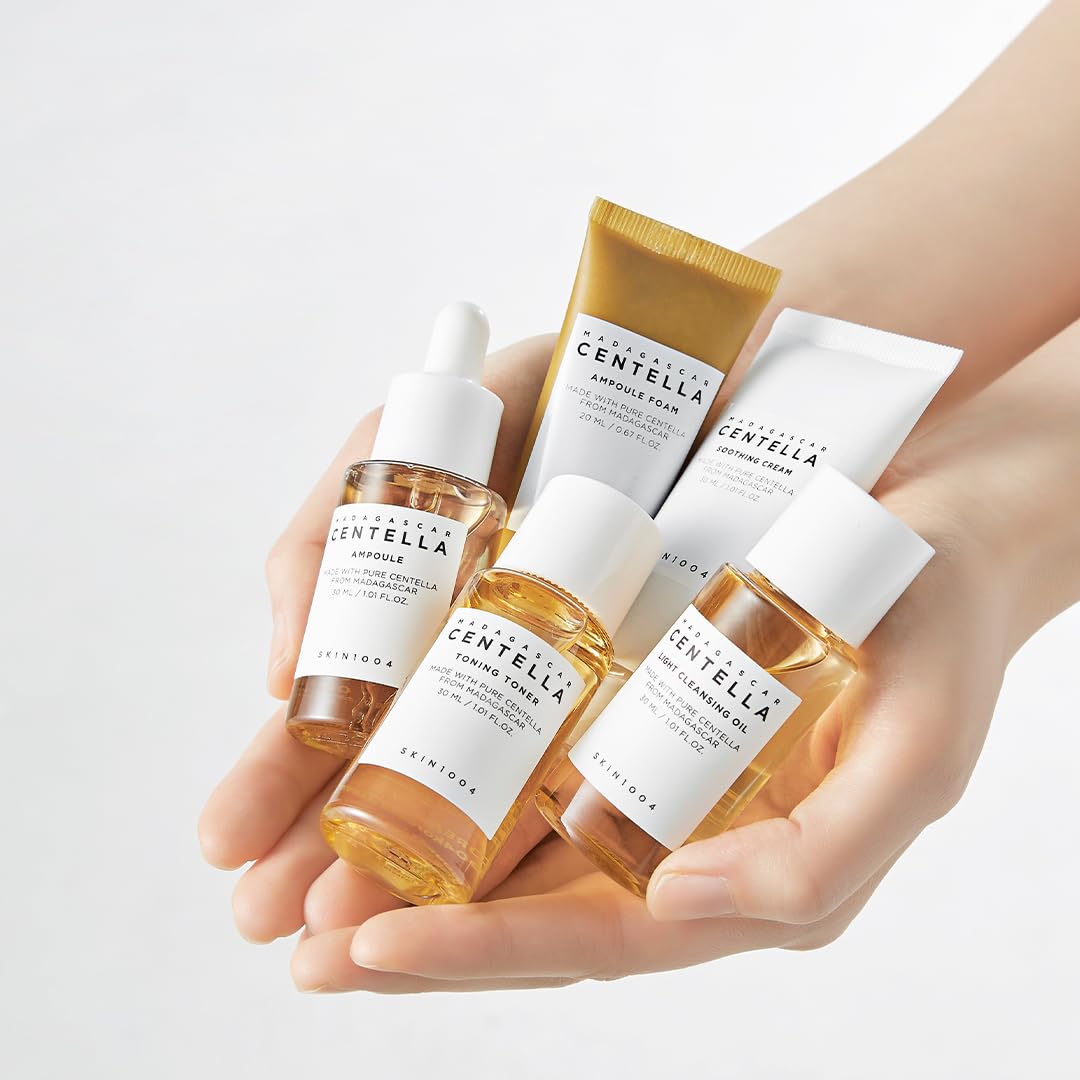 Madagascar Centella Travel Kit, Toner, Ampoule, Soothing Cream, Cleansing Oil, Ampoule Foam