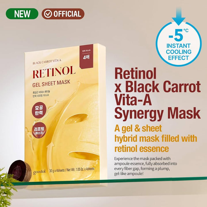 Goodal Black Carrot Retinol Gel 4 Sheet Mask