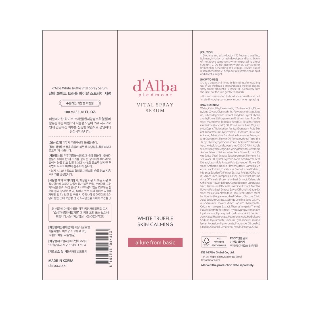 White Truffle Vital Spray Serum 3.38 Fl. Oz / 100ml