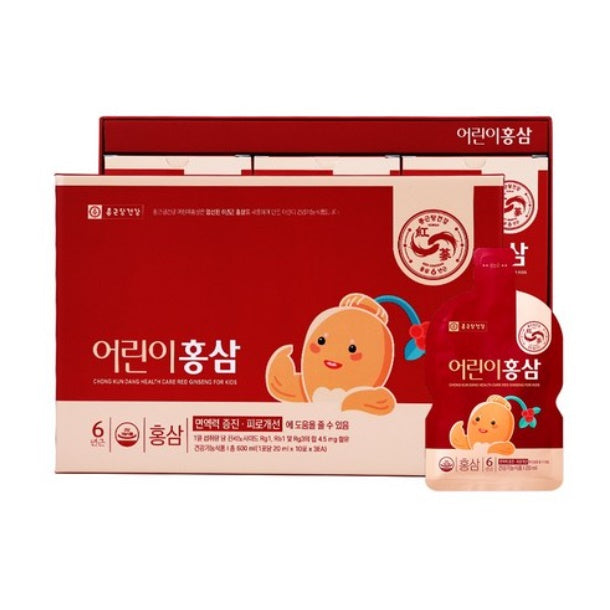 Jongkundang Health Children's Red Ginseng 20ml x 10 Packets, 3 Boxes