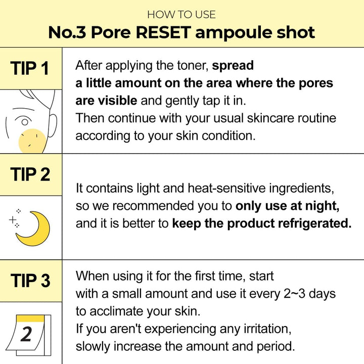 No.3 Pore Reset Ampoule Shot 25ml / 0.84 fl. oz