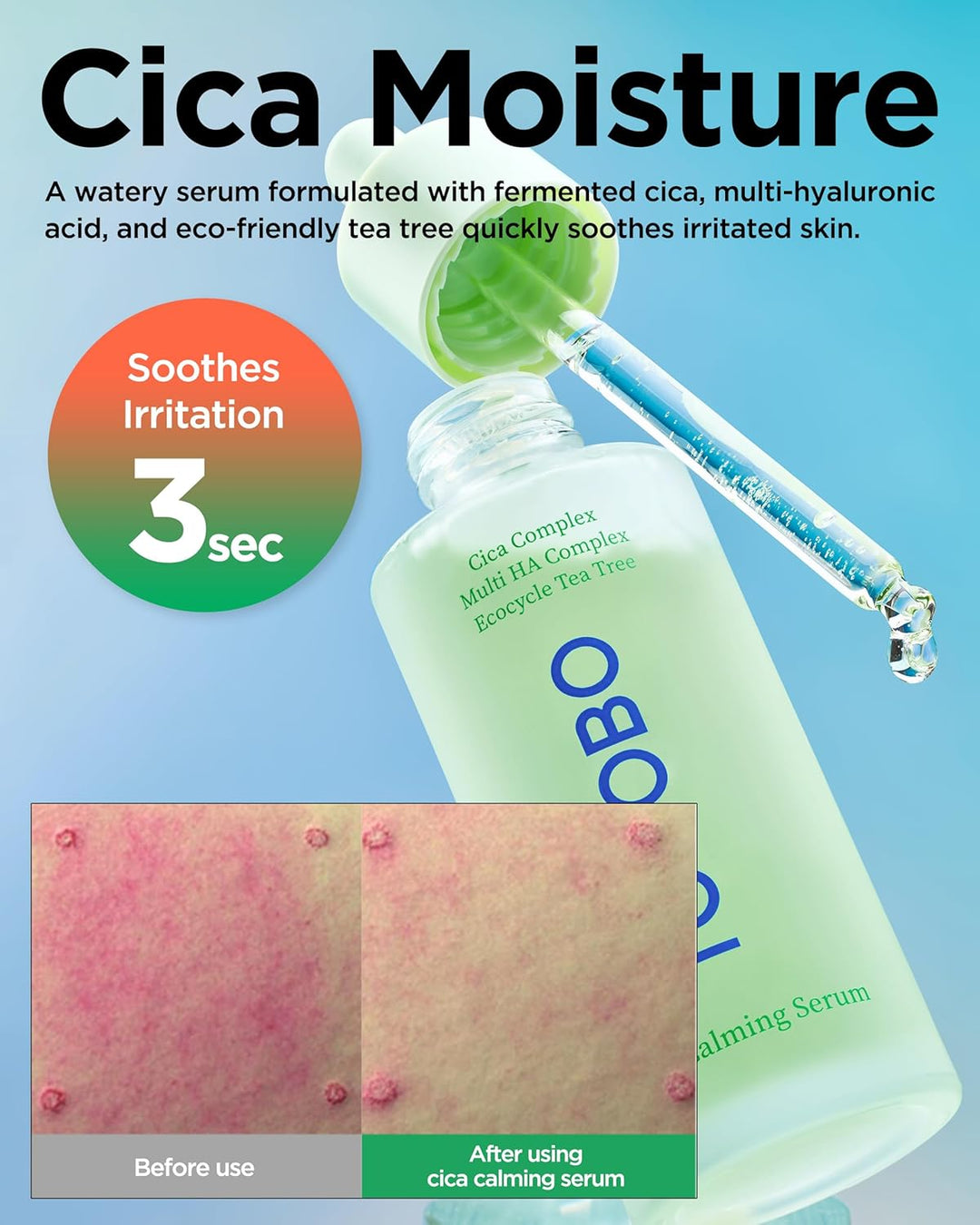 Cica Complex Multi HA Complex Ecocycle Tea Tree Cica Calming Serum 1.01 fl. oz. / 30ml