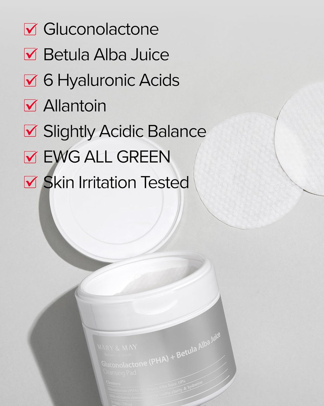 Gluconolactone + Betula Alba Juice Cleansing Pad 70 Sheets