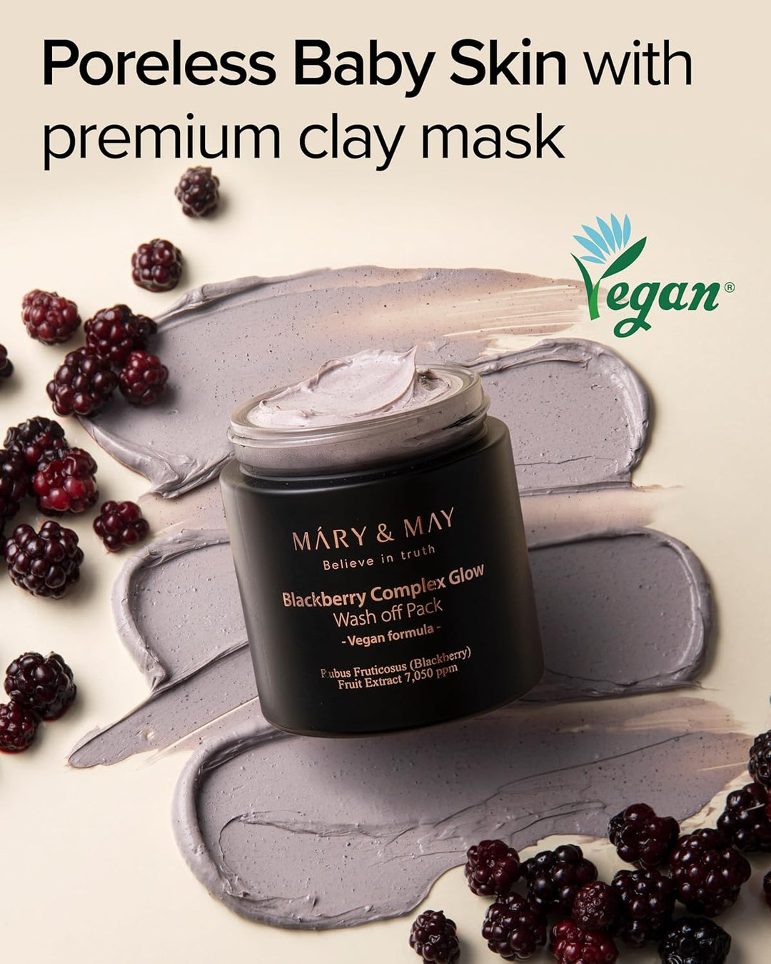 Vegan Blackberry Complex Glow Wash Off Mask 4.23 fl. oz. / 125ml