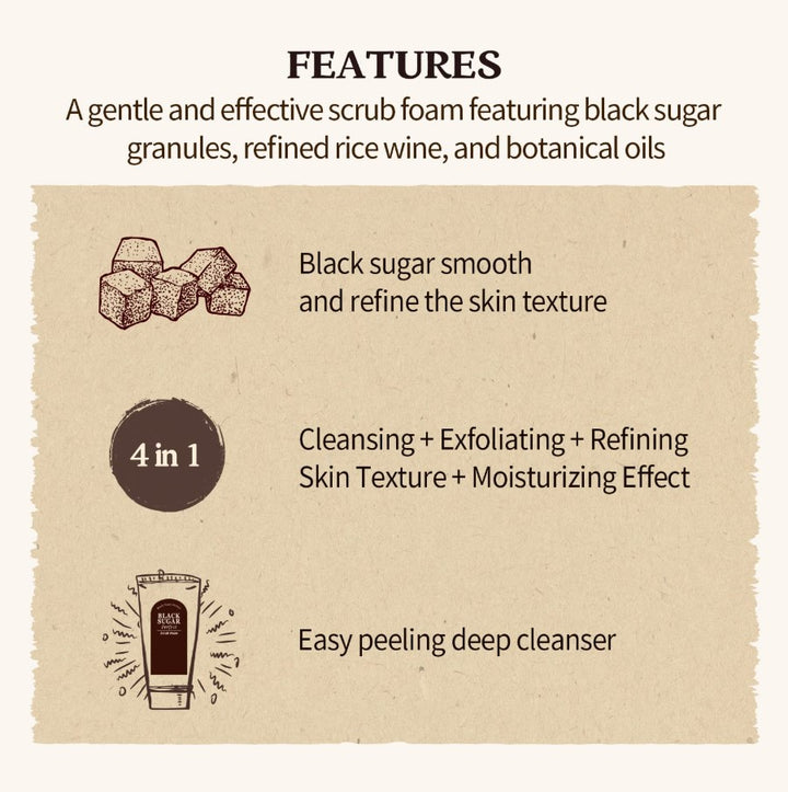 Black Sugar Perfect Scrub Foam 180ml / 6.35 fl. oz.