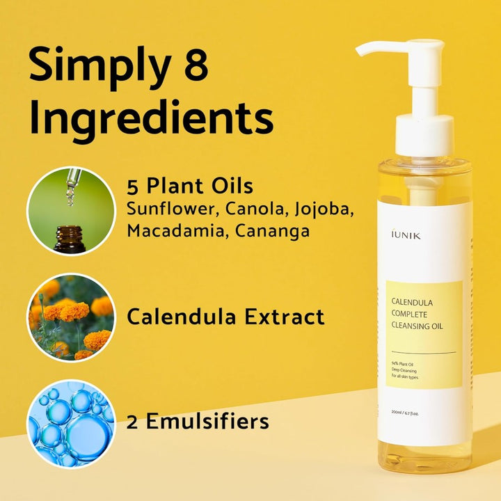 Calendula & Jojoba Oil-Infused Vegan Cleansing Oil 200ml / 6.7 fl. oz.