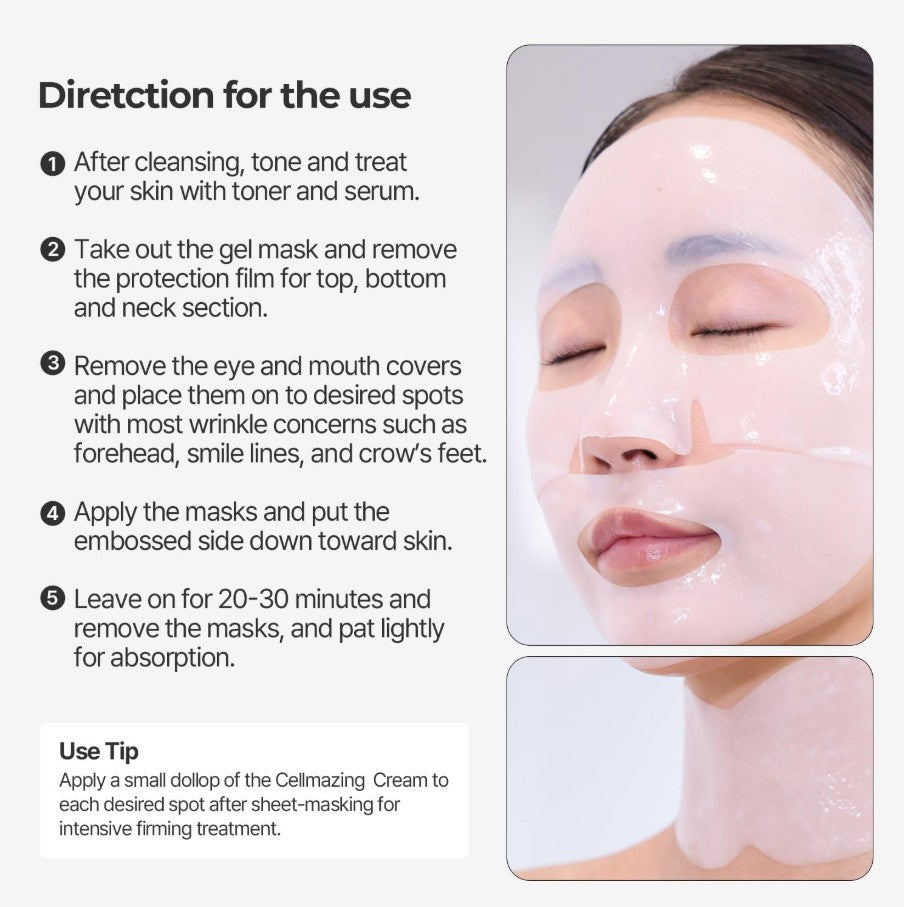 CELLMAZING Collagen Firming Gel Facial & Neck Sheet Mask