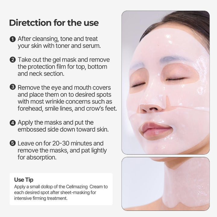 CELLMAZING Collagen Firming Gel Facial & Neck Sheet Mask