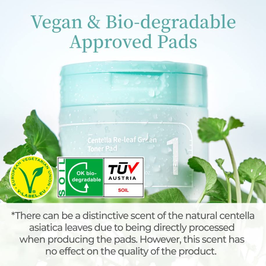 No.1 Centella Re-leaf Green Toner Pad 70 pads / 6.42 Fl Oz