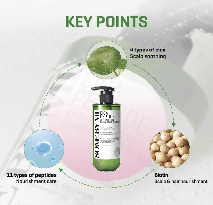 CICA Peptide Anti Hair Loss, Derma Scalp Shampoo 285ml / 9.63 fl. oz.