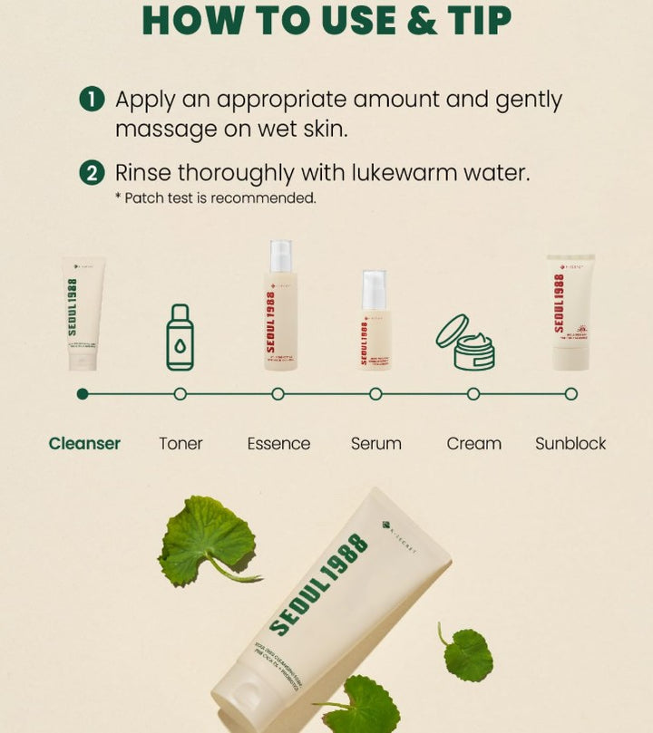 SEOUL 1988 Cleansing Foam : Pine Cica 1% + Probiotics 150ml / 5.07 fl. oz.