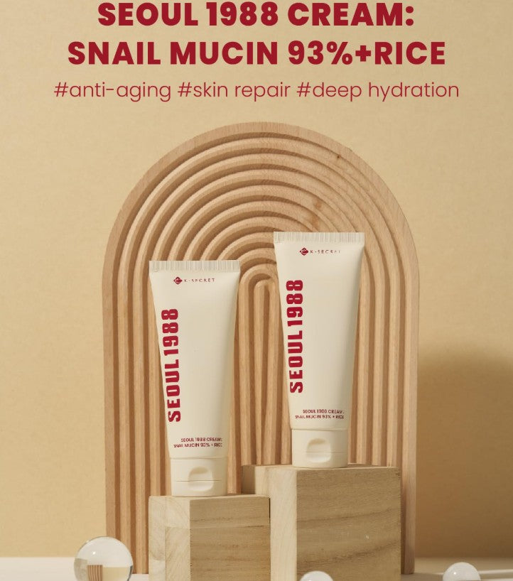 SEOUL 1988 Cream : Snail Mucin 93% + Rice, 100ml / 3.38fl.oz.