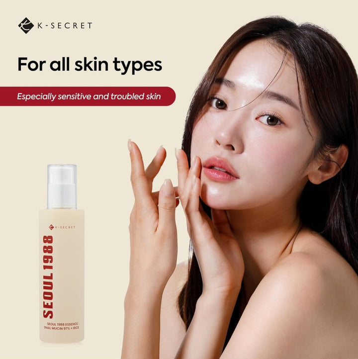 SEOUL 1988 Essence : Snail Mucin 97% + Rice 100ml / 3.38 fl. oz.