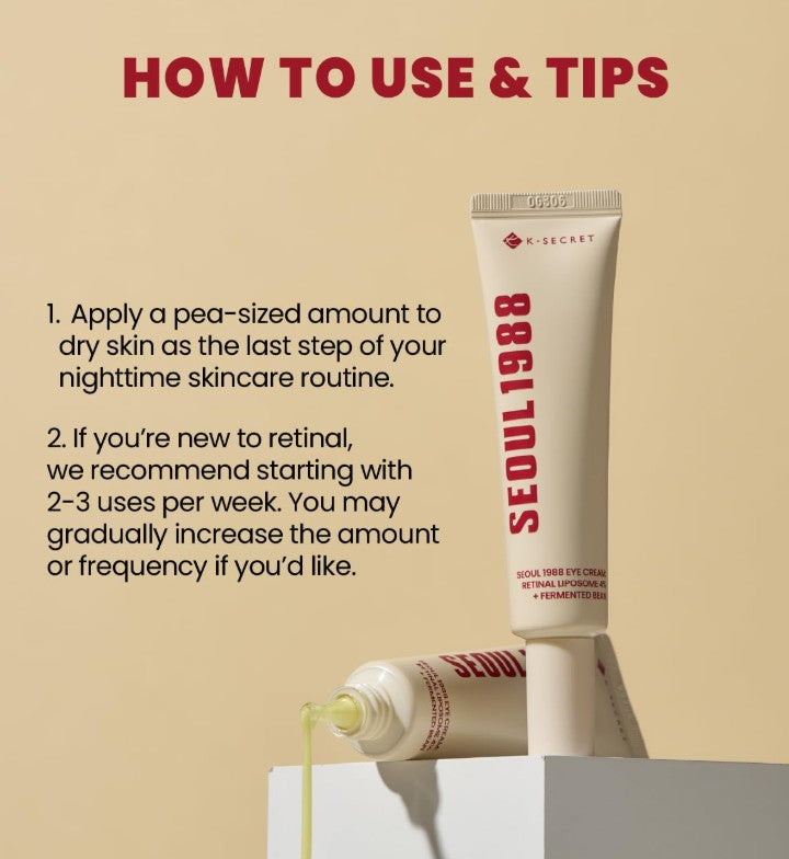 SEOUL 1988 Eye Cream : Retinal Liposome 4% + Fermented Bean, 30ml / 1.01 fl.oz.