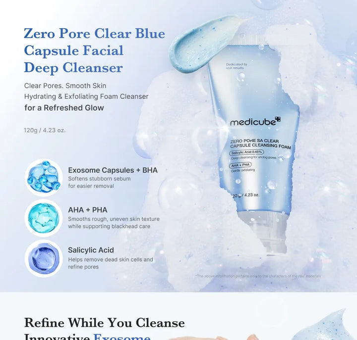 Medicube Zero Pore SA Clear Capsule Cleasing Foam 120g