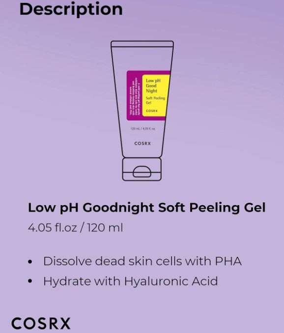 Low pH Good Night Soft Peeling Gel, 4.05 fl oz / 120ml