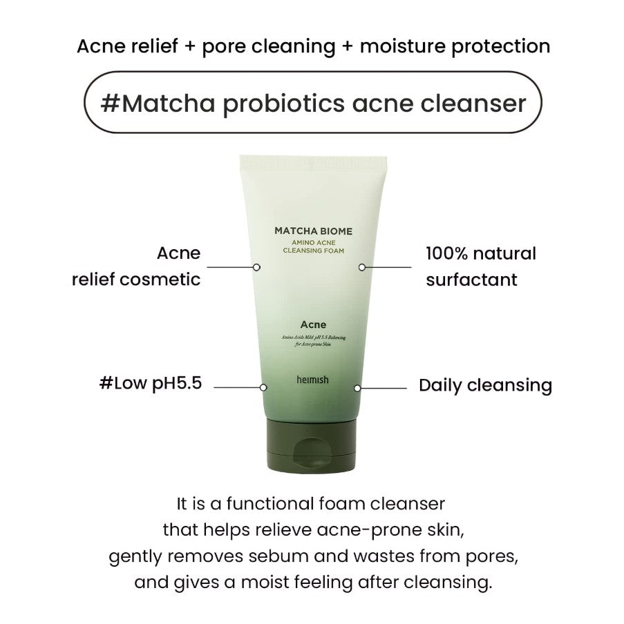 heimish Matcha Biome Acne Cleansing Foam 150ml / 5.3 oz.