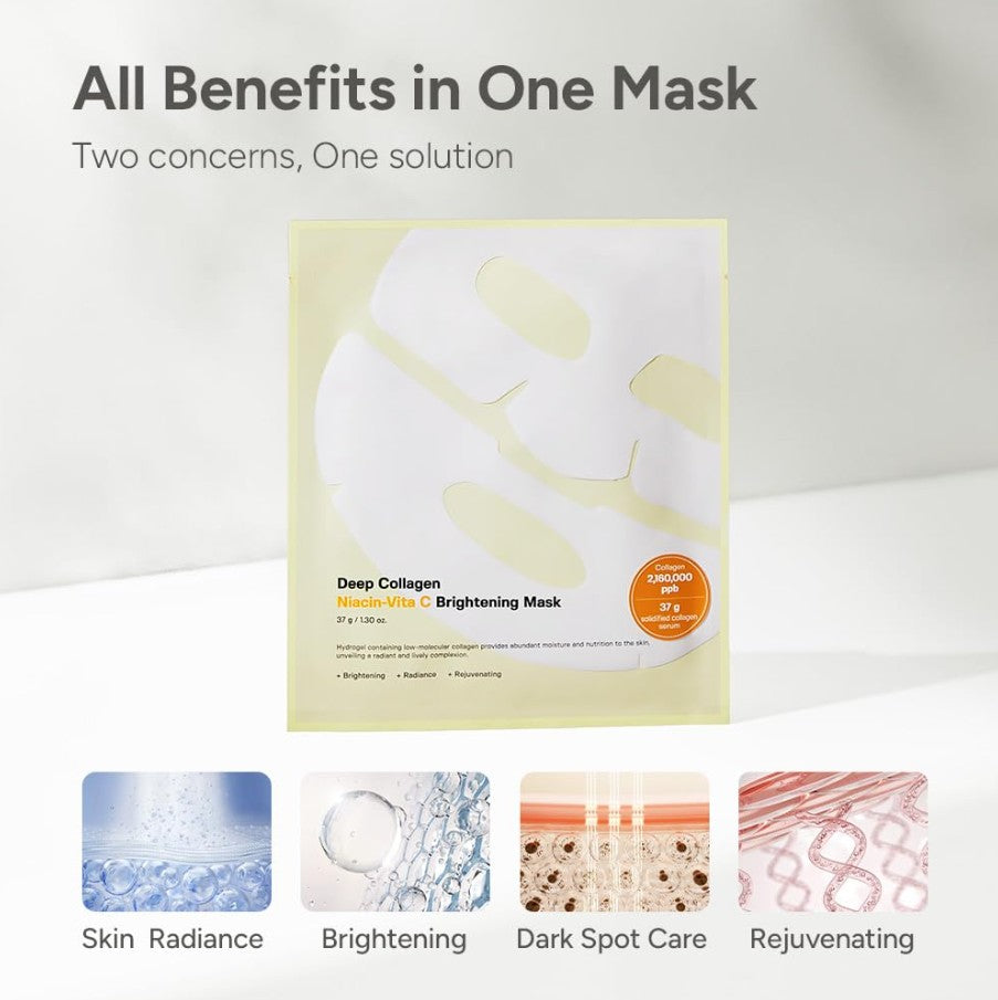 Deep Collagen Niacin-Vita C Mask 4 Sheet