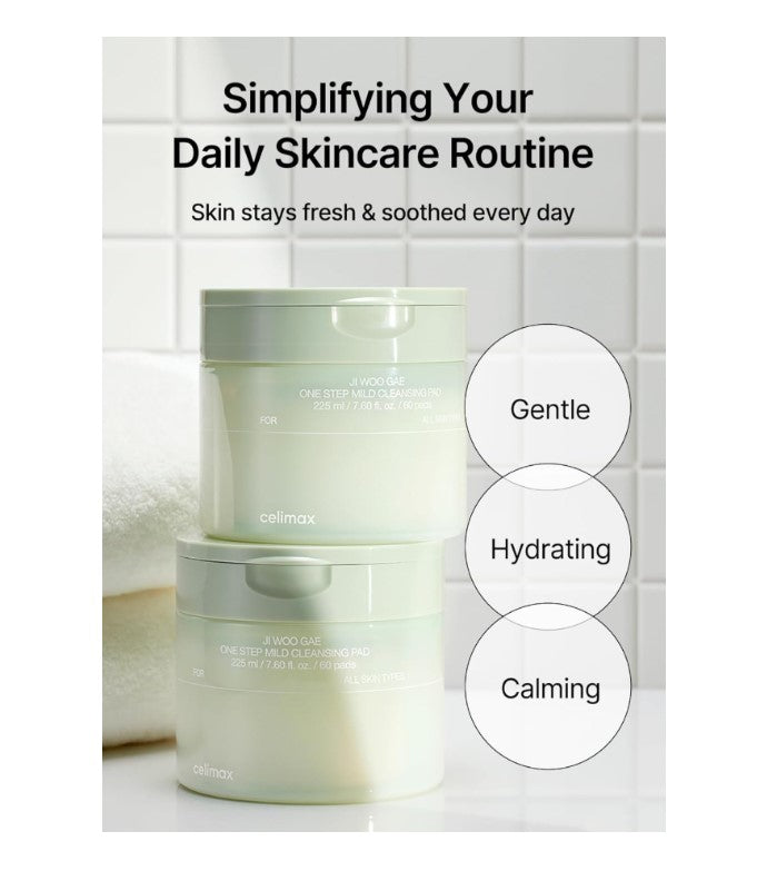 Ji.Woo.Gae One Step Mild Cleansing Pad 225ml / 7.6 fl. oz. / 60 Pads