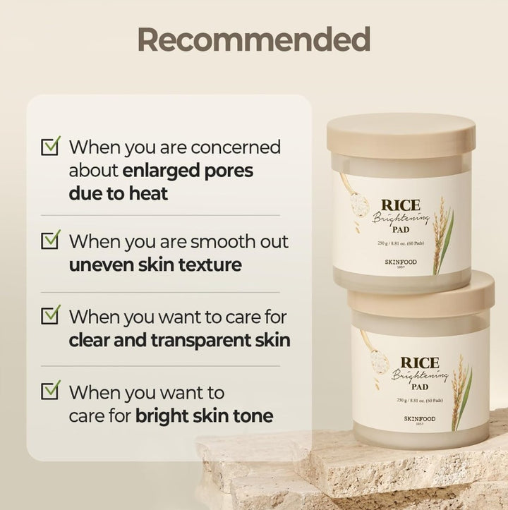 Rice Daily Brightening Face Toner Pad 60 Pads