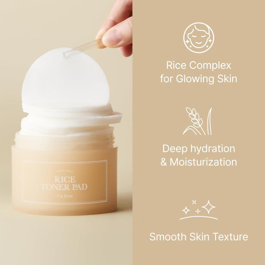 Rice Toner Pads 140ml / 60 Sheets