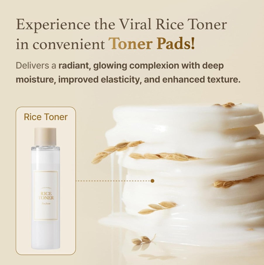 Rice Toner Pads 140ml / 60 Sheets