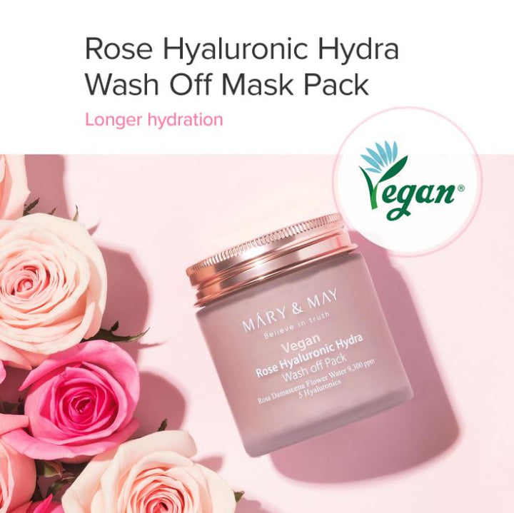 Vegan Rose Hyaluronic Hydra Wash Off Mask 125ml / 10.1 fl. oz.