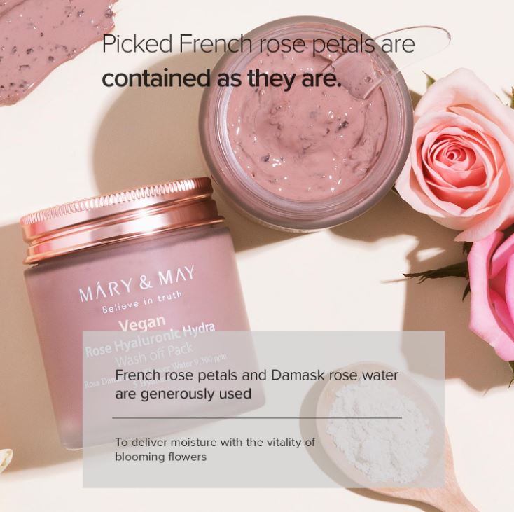 Vegan Rose Hyaluronic Hydra Wash Off Mask 125ml / 10.1 fl. oz.