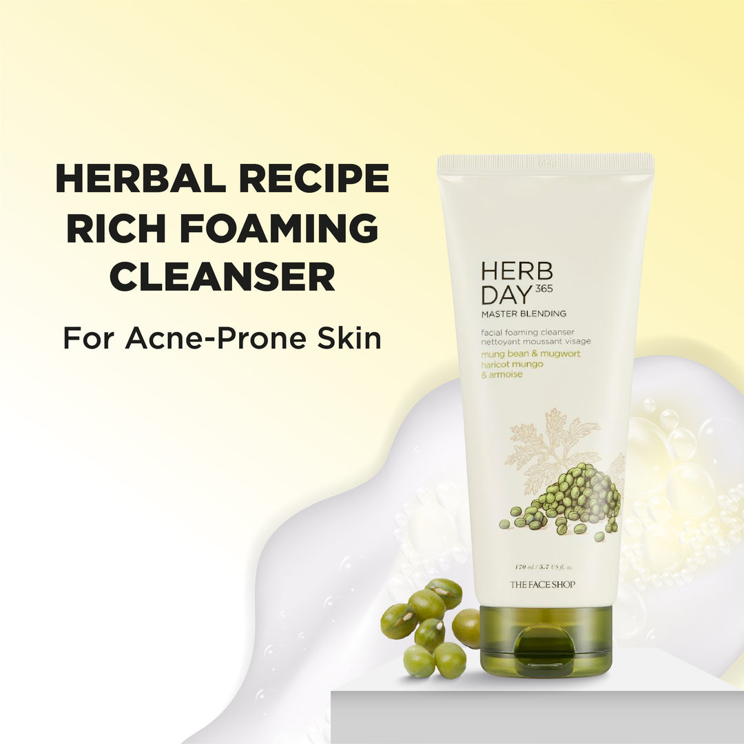 Herb Day 365 Master Blending Cleansing Foam Mung Bean & Mugwart Face Wash