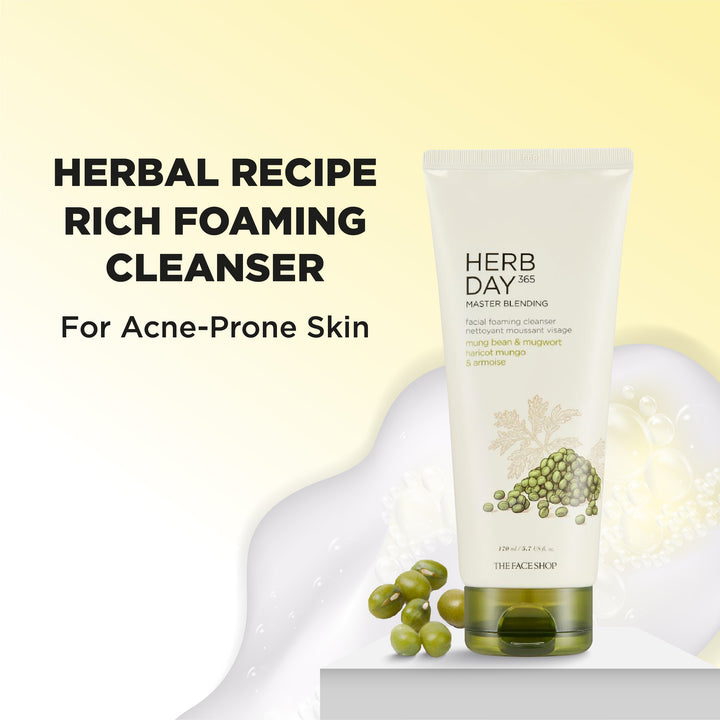 Herb Day 365 Master Blending Cleansing Foam Mung Bean & Mugwart Face Wash