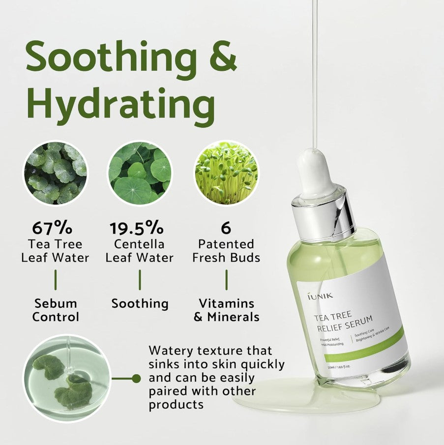 Tea Tree 67% Relief Vegan Facial Serum 50ml / 1.69 fl. oz.