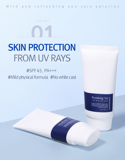 ATO Mild Sun Cream Hybrid Sunblock SPF50 Broad Spectrum 75ml / 2.53 fl. oz.