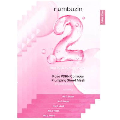 No.2 Rose PDRN Collagen Plumping Sheet Mask 5pks