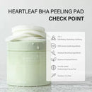Ji.Woo.Gae Heartleaf BHA Peeling Pad 120ml / 4.22 fl. oz. / 60 Pads