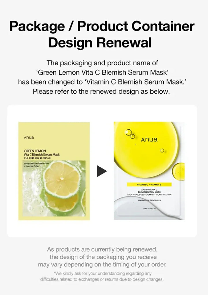 Green Lemon Vita C Blemish Serum Mask 1pk