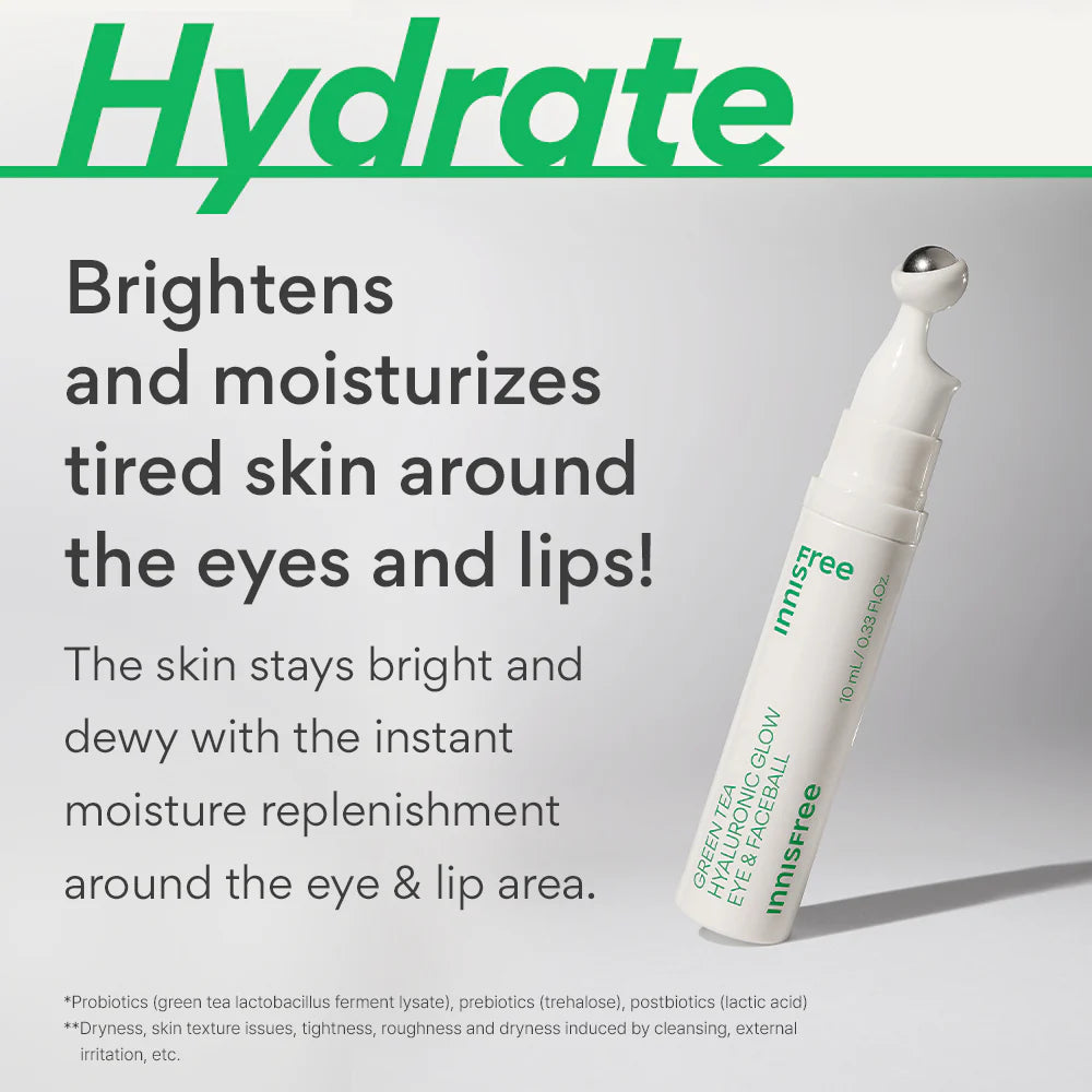 Innisfree Green Tea Hyaluronic Glow Eye & Face Ball 10ml