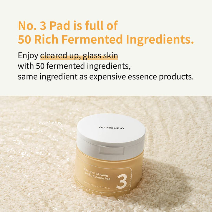 No.3 Radiance Glowing Jumbo Essence Pad 70 pads / 5.07 Fl Oz