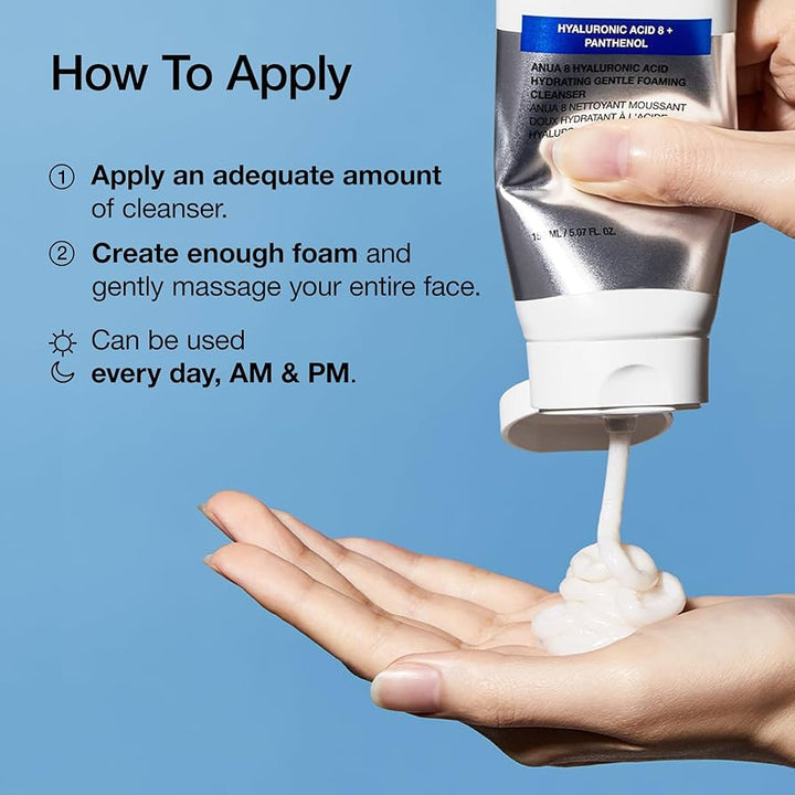Hyaluronic Acid 8 + Panthenol Moisturizing Gentle Foaming Cleanser 150ml / 5.07fl oz.