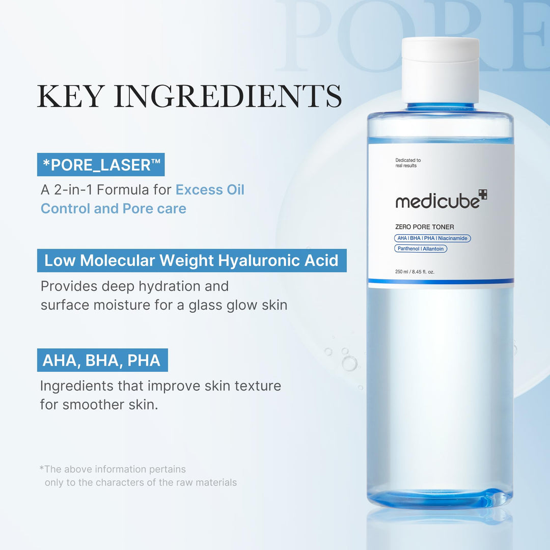 Medicube Zero Pore Toner AHA, BHA, Pha, Niacinamide 250ml