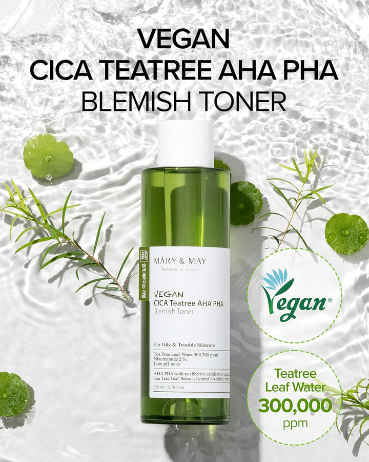Vegan CICA Tea Tree AHA PHA Blemish Toner 200ml / 6.76 fl. oz.