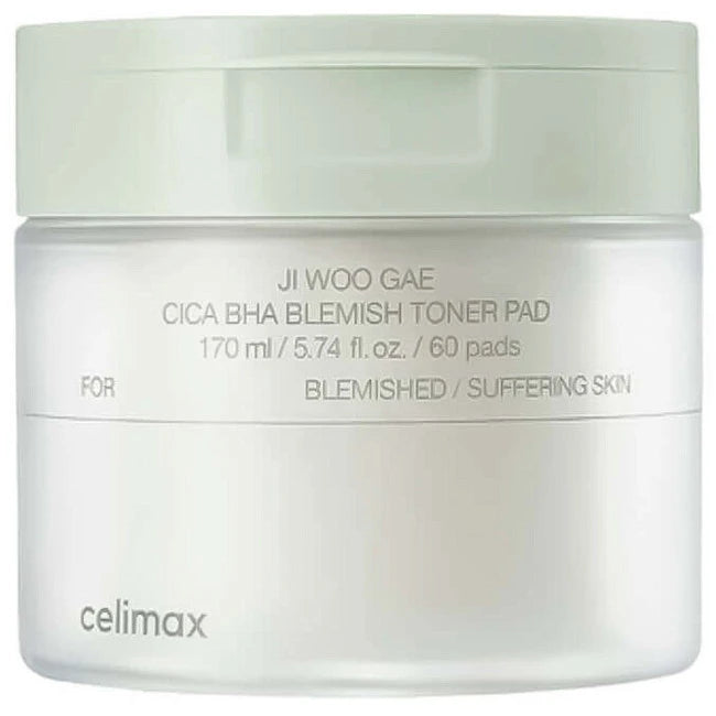 Ji.Woo.Gae CICA BHA Blemish Toner Pad 170ml / 5.74 fl. oz. / 60 Pads
