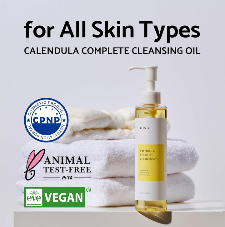 Calendula & Jojoba Oil-Infused Vegan Cleansing Oil 200ml / 6.7 fl. oz.