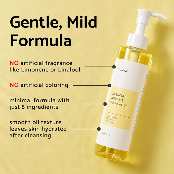 Calendula & Jojoba Oil-Infused Vegan Cleansing Oil 200ml / 6.7 fl. oz.