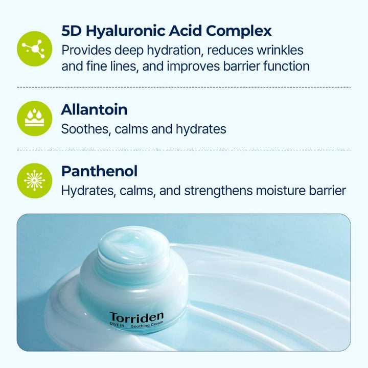 DIVE-IN Hyaluronic Acid Soothing Cream 100ml / 3.38 fl. oz.