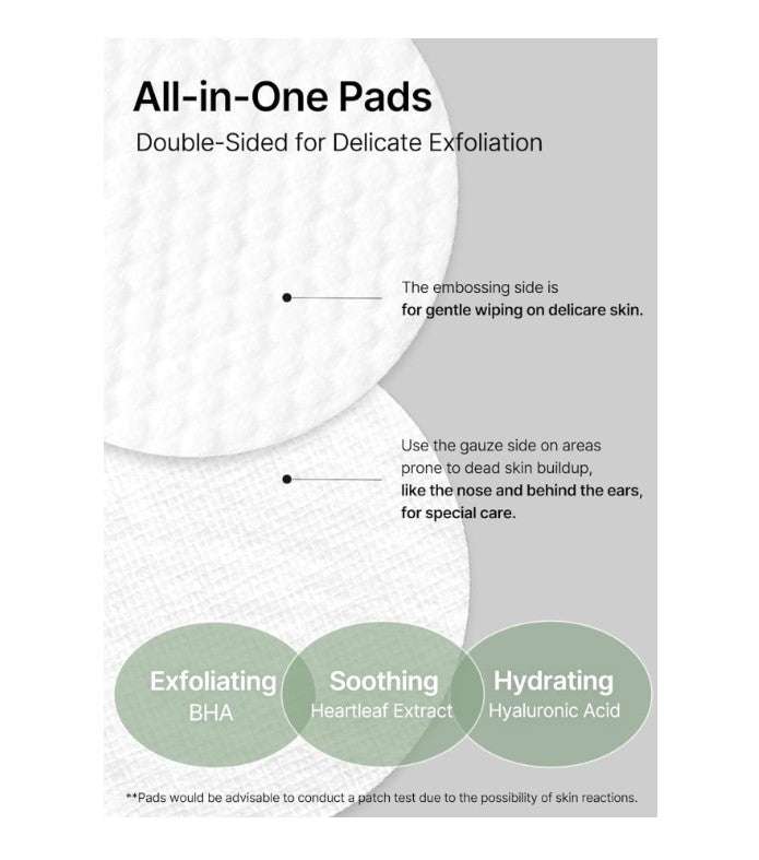 Ji.Woo.Gae Heartleaf BHA Peeling Pad 120ml / 4.22 fl. oz. / 60 Pads